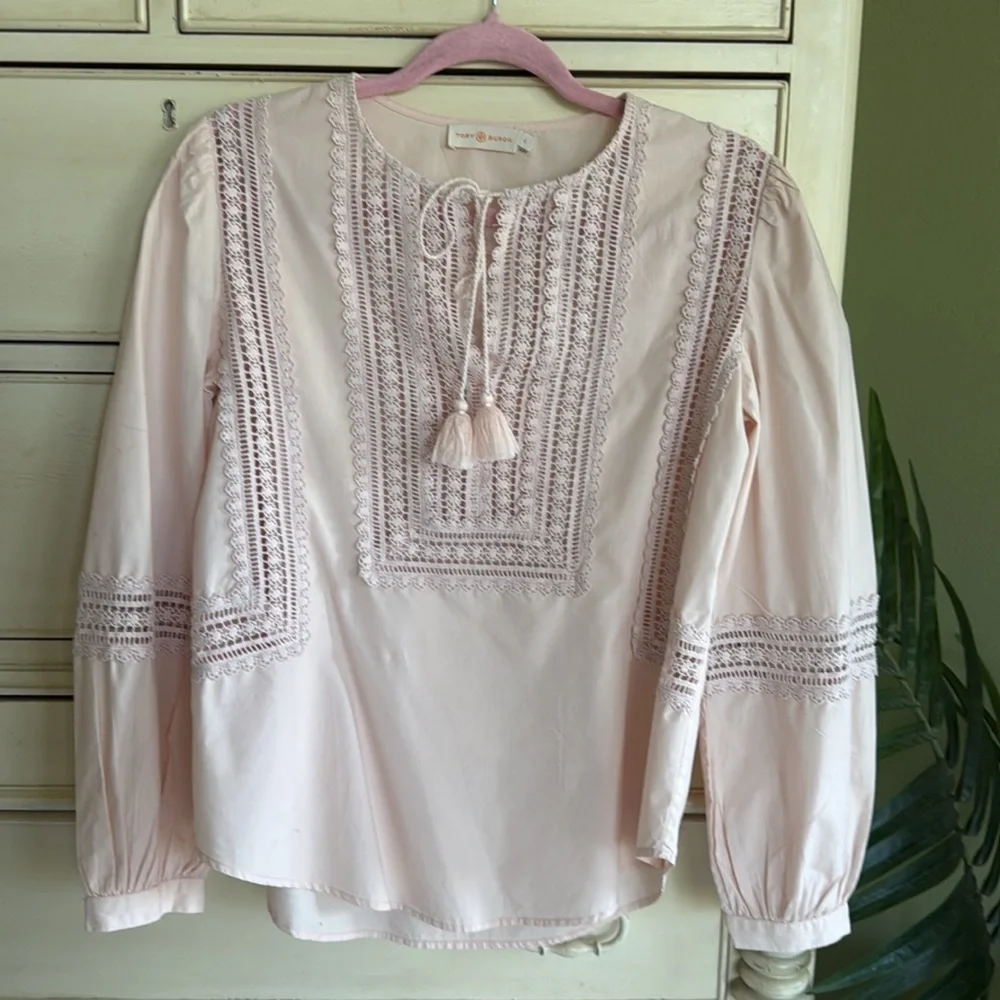 Tory Burch Marissa Top in Porcelain Pink size 4
